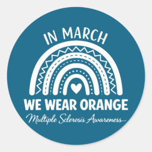 In march wear orange for multiple sclerosisIn marc Classic Round Sticker