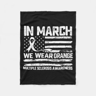 in March Wear Orange Multiple Sclerosis Awareness Fleece Blanket
