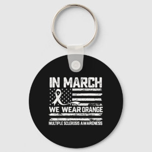 in March Wear Orange Multiple Sclerosis Awareness Key Ring