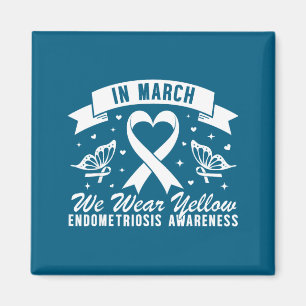 In march wear yellow butterfly endometriosis magnet
