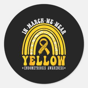 In march wear yellow endometriosis awareness month classic round sticker