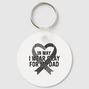 In May I Wear Grey Ribbon Brain Tumour Awareness A Key Ring