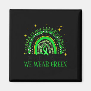 In May We Wear Green Boho Rainbow Mental Health Aw Magnet
