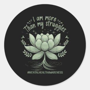 In May We Wear Green Flower Mental Health Awarenes Classic Round Sticker