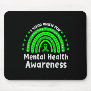 In May We Wear Green For Mental Health Awareness M Mouse Pad