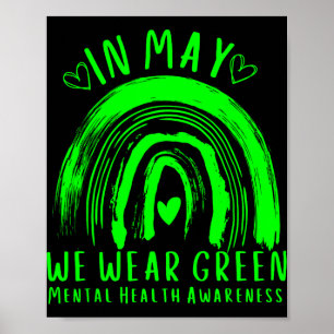 In May We Wear Green Mental Health Awareness 2 Poster
