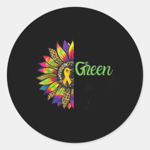 In May We Wear Green Mental Health Awareness,funny Classic Round Sticker