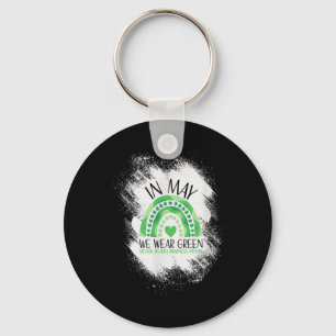 In May We Wear Green Mental Health Awareness Green Key Ring