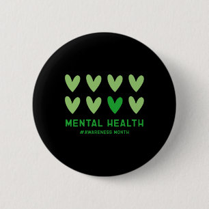 In May We Wear Green Mental Health Awareness Month 6 Cm Round Badge