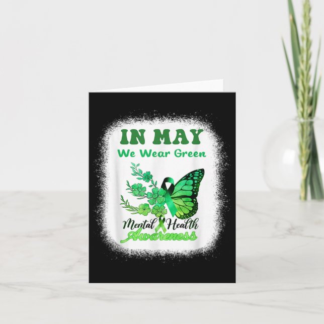 In May We Wear Green Mental Health Awareness Month Card (Front)