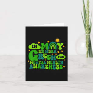In May We Wear Green Retro Mental Health Awareness Card