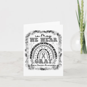 In May We Wear Grey Brain Cancer Awareness Groovy Card