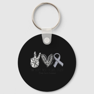 In May We Wear Grey Brain Cancer Awareness Month Key Ring