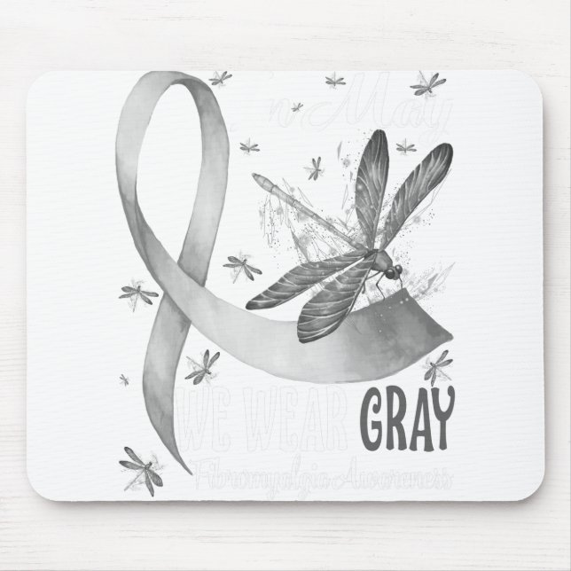 In May We Wear Grey Brain Cancer Awareness Mouse Pad (Front)