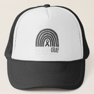 In May We Wear Grey Brain Cancer Awareness Rainbow Trucker Hat