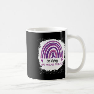 In May We Wear Purple Bleached Rainbow Fibromyalgi Coffee Mug