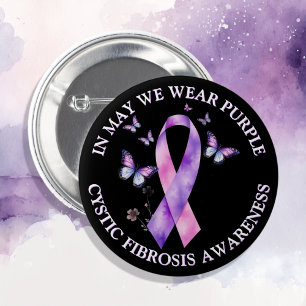 In May We Wear Purple   Cystic Fibrosis Awareness 6 Cm Round Badge