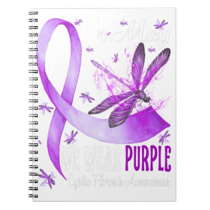 In May We Wear Purple Cystic Fibrosis Awareness Notebook