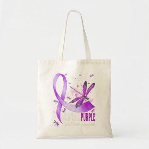 In May We Wear Purple Cystic Fibrosis Awareness Tote Bag