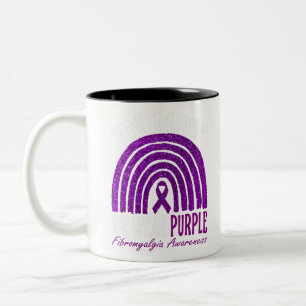 In May We Wear Purple For Fibromyalgia Awareness Two-Tone Coffee Mug