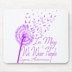 In May We Wear Purple Lupus Awareness Dandelion.pn Mouse Pad