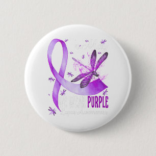 In May We Wear Purple Lupus Awareness Dragonfly.pn 6 Cm Round Badge