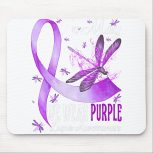 In May We Wear Purple Lupus Awareness Dragonfly.pn Mouse Pad