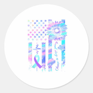 In May We Wear Ribbon Suicide Awareness Mental Hea Classic Round Sticker