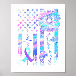 In May We Wear Ribbon Suicide Awareness Mental Hea Poster