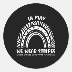 In May We Wear Stripes Ehlers Danlos Awareness Eds Classic Round Sticker