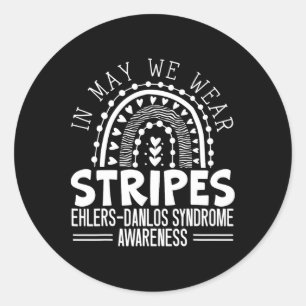 In May We Wear Stripes Ehlers-danlos Syndrome Awar Classic Round Sticker