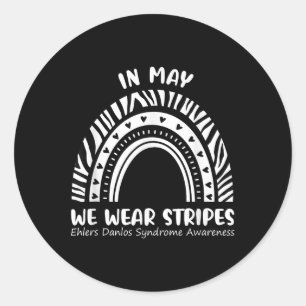 In May We Wear Stripes Shirt Ehlers Danlos Awarene Classic Round Sticker