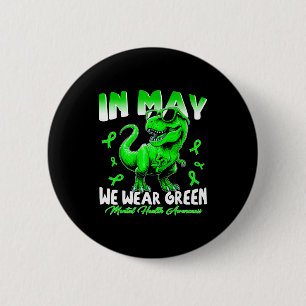 In may wear green dinosaur ribbon boy kids mentalI 6 Cm Round Badge