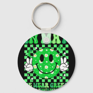 In may wear green mental health awareness socialIn Key Ring