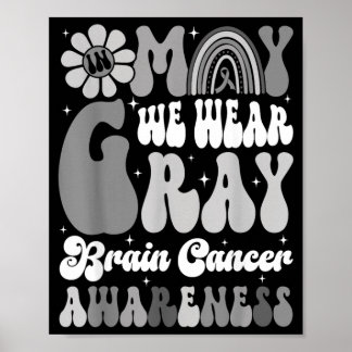 in May Wear Grey Brain Cancer Awareness Month Poster