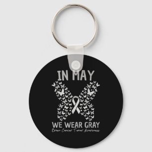 In may wear grey brain cancer tumour awareness key ring