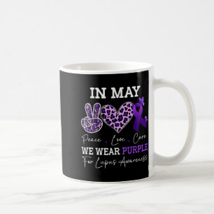 In May Wear Purple Lupus Awareness Ribbon Purple Coffee Mug