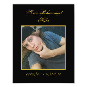 In Memoriam Bereavement Customised  Photo Print