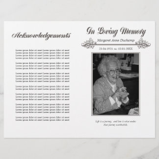 In Memoriam Loving Memory Funeral Booklet Template Flyer