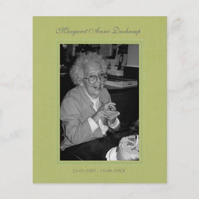 In Memoriam Remembrance Death Notice Photo Flyer (Front)