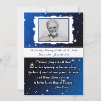 In Memory Bereavement card Eskimo Proverb stars