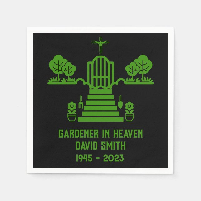 In Memory Bereavement Gardener Funeral Napkin (Front)