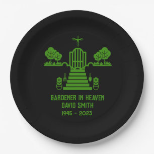 In Memory Bereavement Gardener Funeral Paper Plate