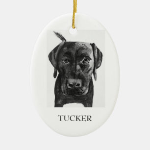 In Memory Black Lab Custom Ornament // Memorial