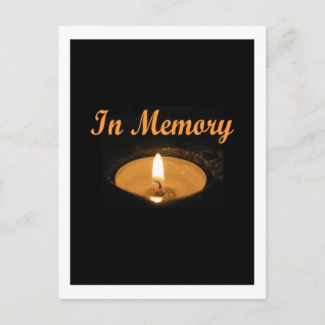 In Memory Candle Glow Postcard (Front)