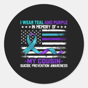 In Memory Cousin Suicide Awareness Prevention Amer Classic Round Sticker