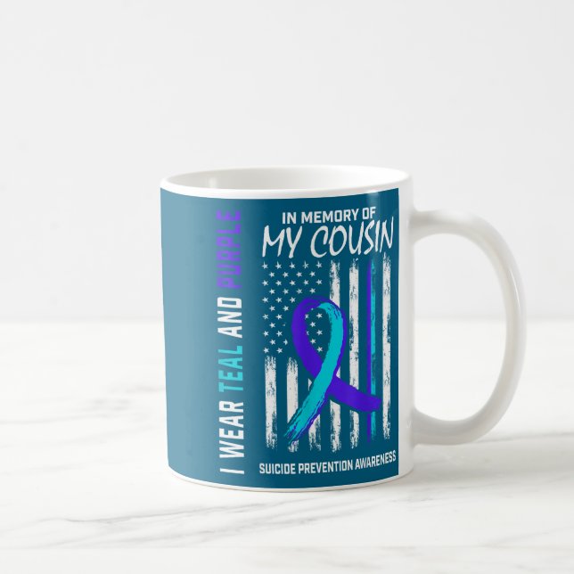 In Memory Cousin Suicide Awareness Prevention Amer Coffee Mug (Right)