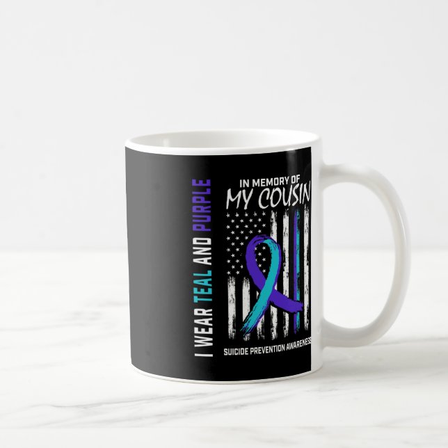 In Memory Cousin Suicide Awareness Prevention Amer Coffee Mug (Right)