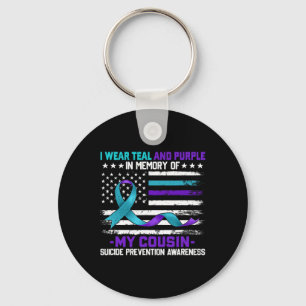 In Memory Cousin Suicide Awareness Prevention Amer Key Ring