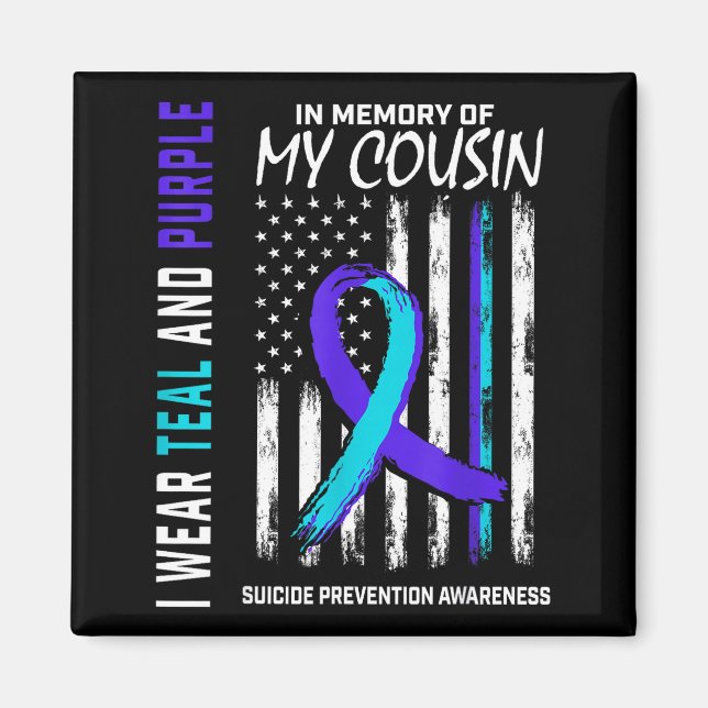 In Memory Cousin Suicide Awareness Prevention Amer Magnet (Front)